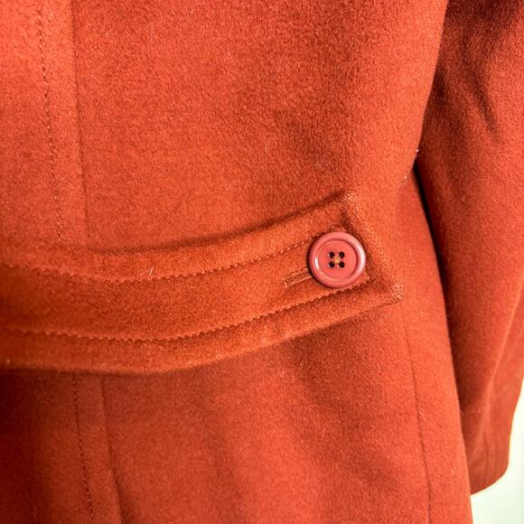 J Crew Vintage Short Wool Rust Double Breasted Pea Coat Nello Gori P 12 - Picture 3 of 12